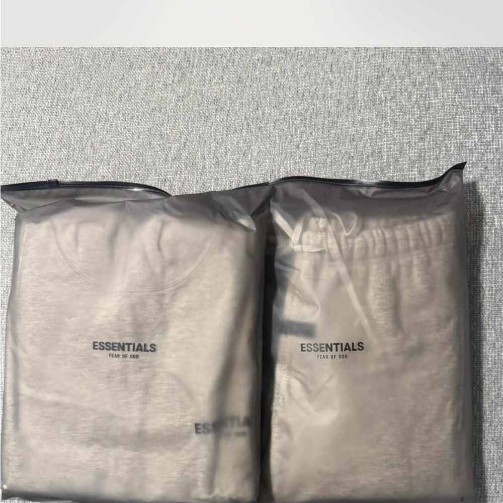 Essentials Men's Light Gray Hoodie and Sweatpants Set - Picture 3 of 8